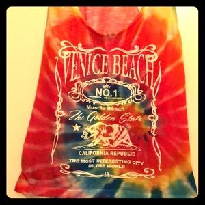 Venice Beach Tie Die Tank Top size S